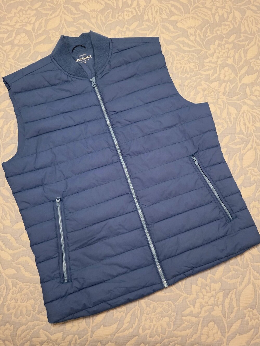 J. Crew Men's Blue Quilted Performance Vest